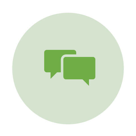 Feedback and Evaluation icon as speech bubbles
